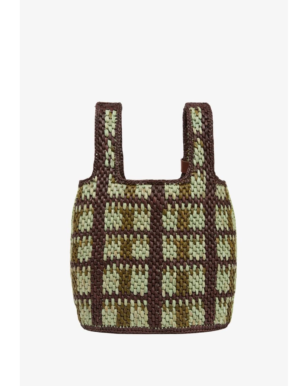 A.P.C. Multicolor Pecan Raffia Tote Bag