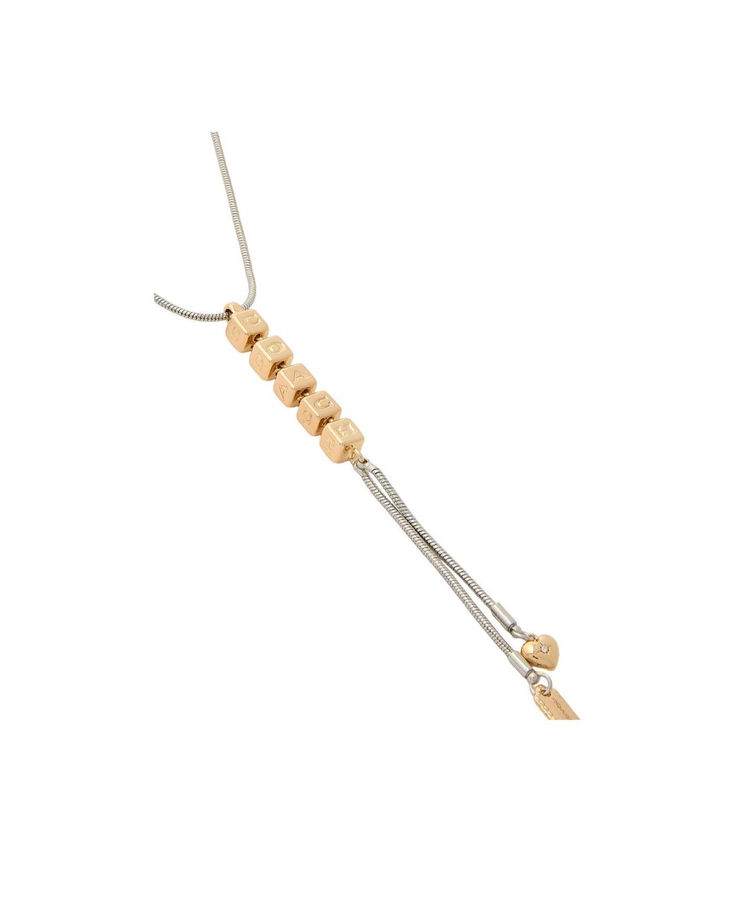 COACH White Cube Necklace, Brass