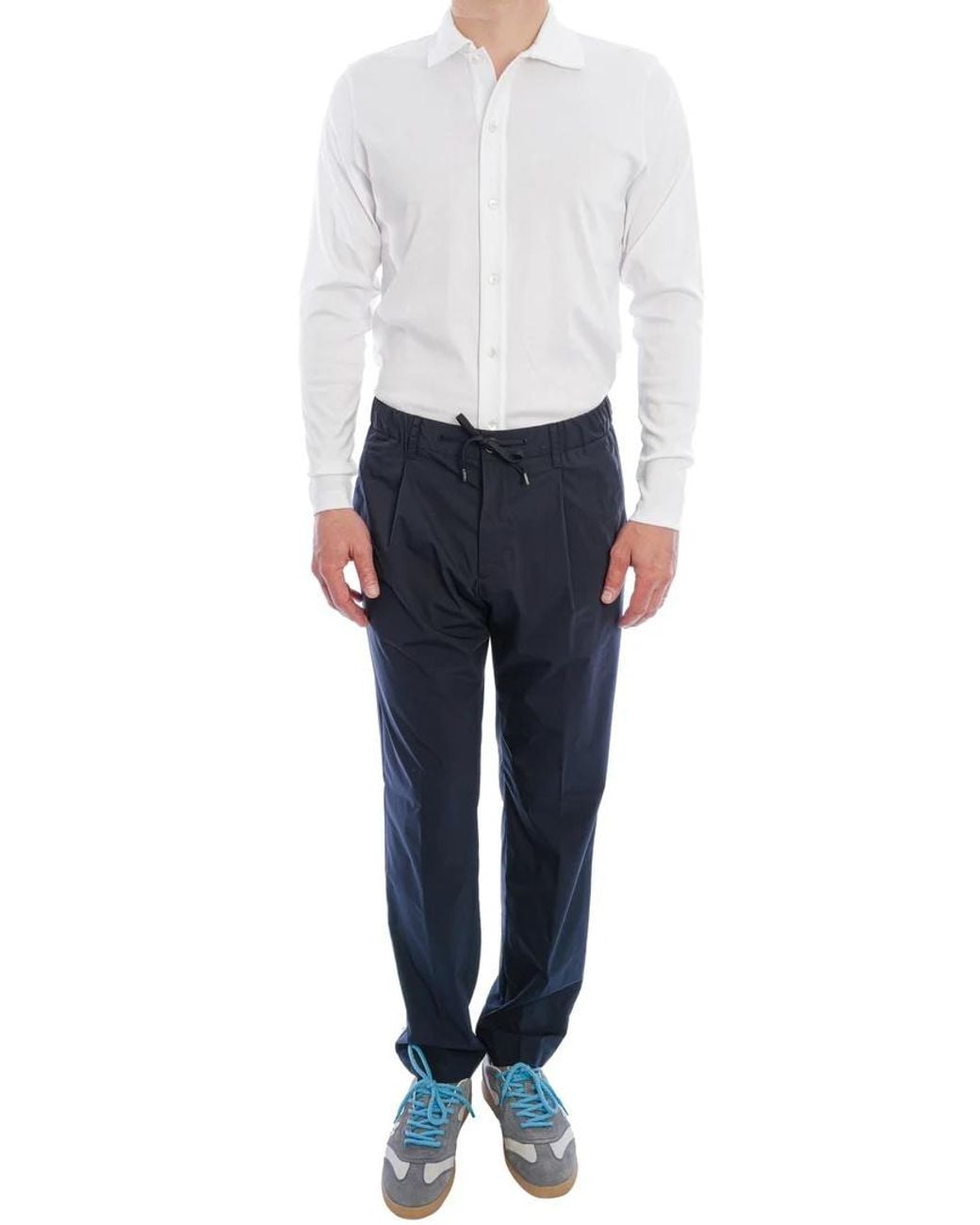 Herno Blue Drawstring Waist Pants for men