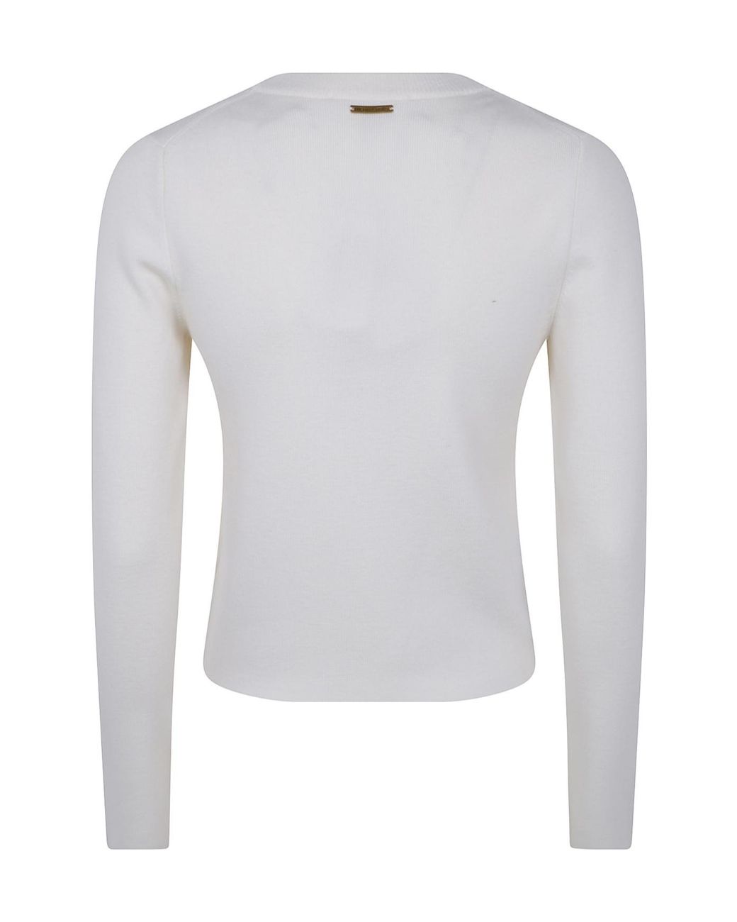 Michael Kors Blue Merino Rib Crewneck Cardigan