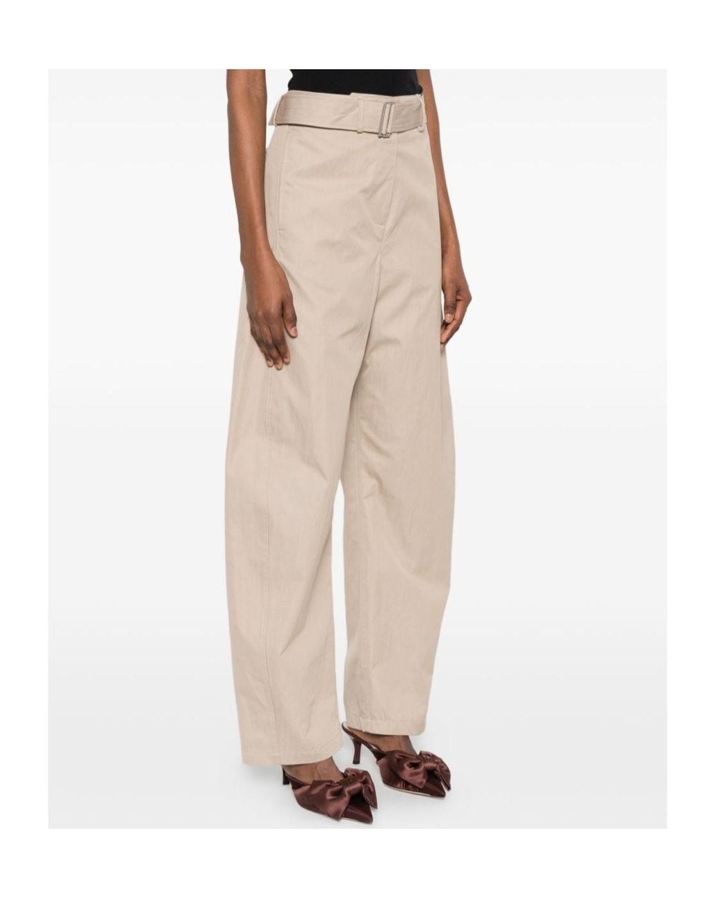 Magda Butrym Natural Drawstring Casual Trousers