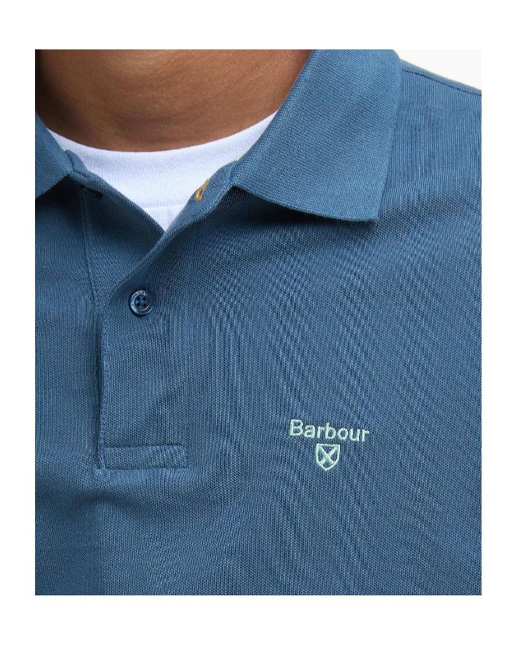 Barbour Blue Short-Sleeved Polo Shirt for men