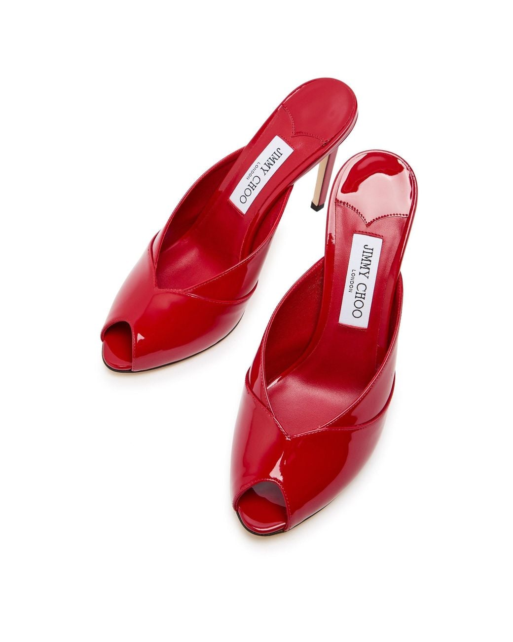 Jimmy Choo Red Patent Leather Mules