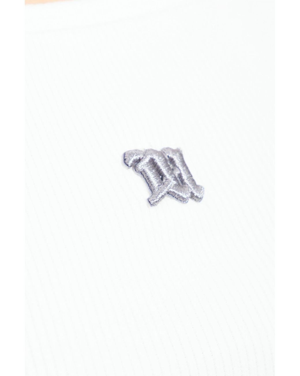 M I S B H V White Logo Embroidered Ribbed Tank Top
