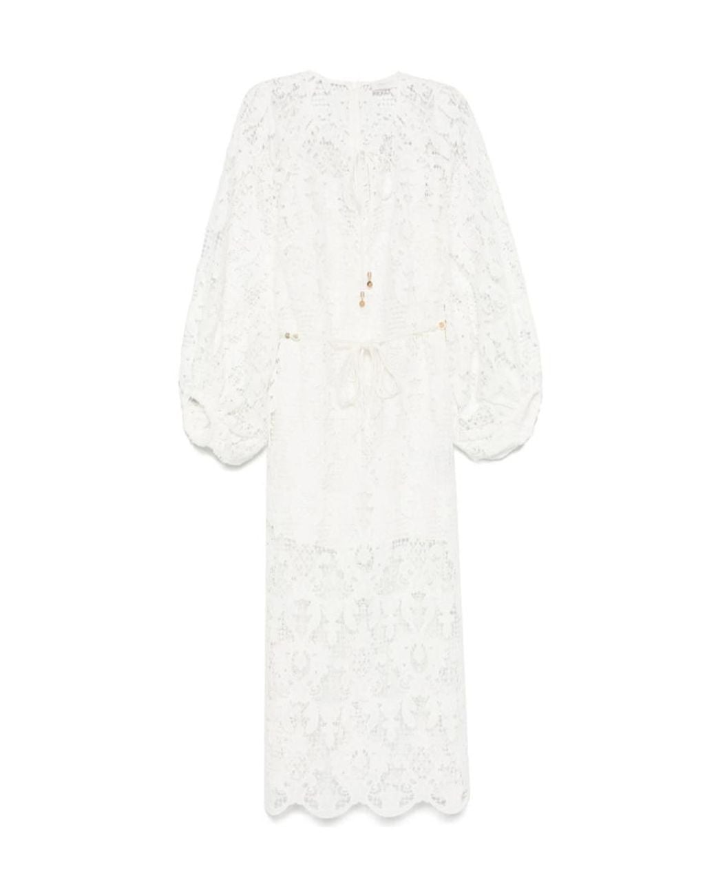 Zimmermann White Drawstring Waist Dress
