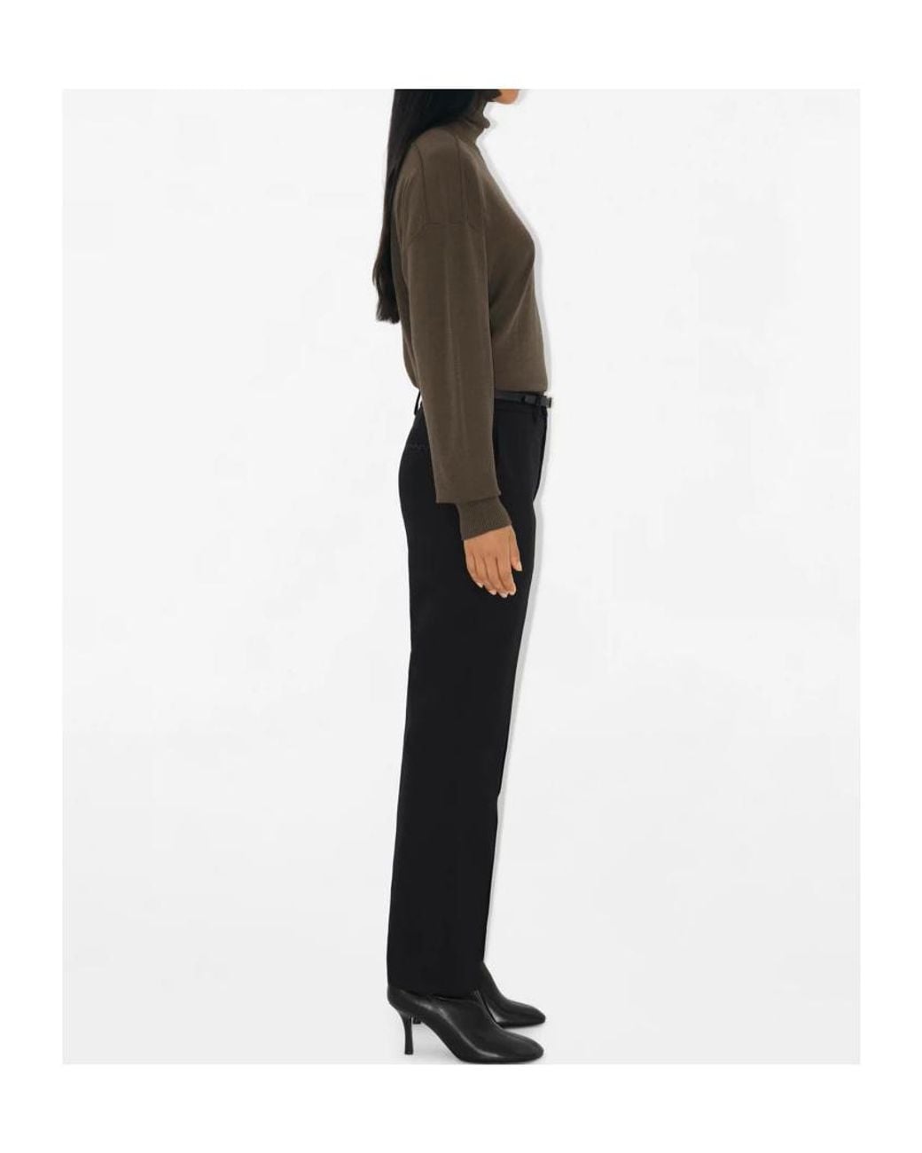 Burberry Brown Equestrian Knight Motif Roll-Neck Jumper
