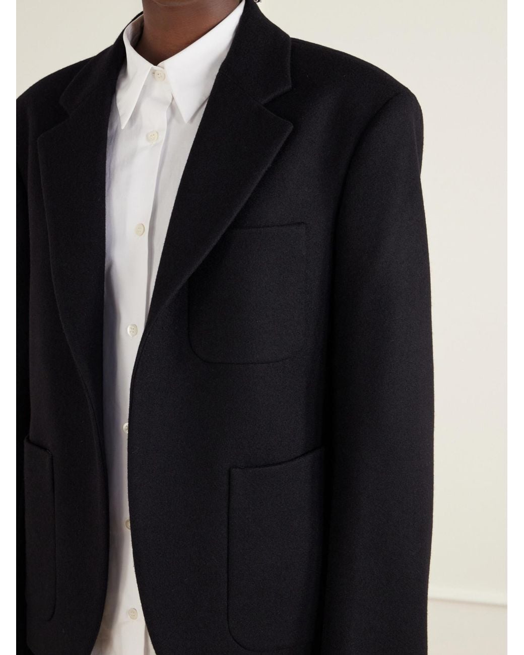 Dries Van Noten Black Wool-Felt Blazer