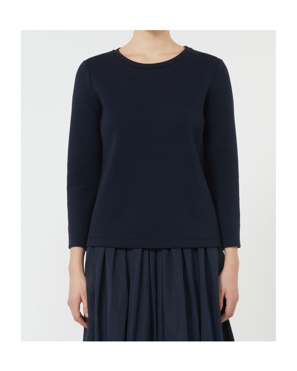 Max Mara Blue Scuba Long-Sleeved T-Shirt