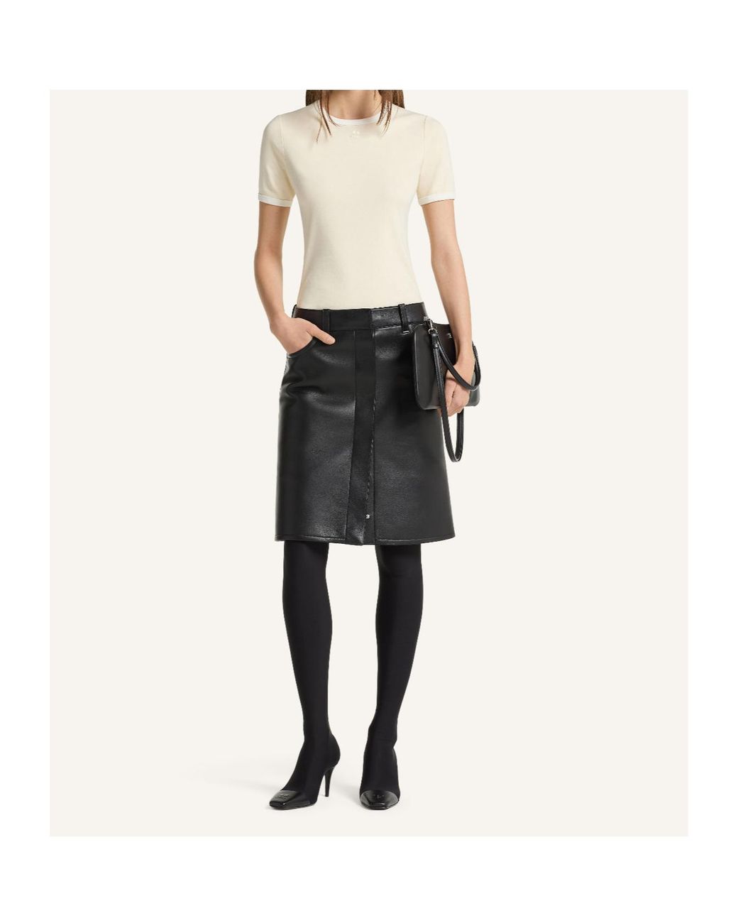 Courreges White Crew-Neck Short-Sleeve T-Shirt