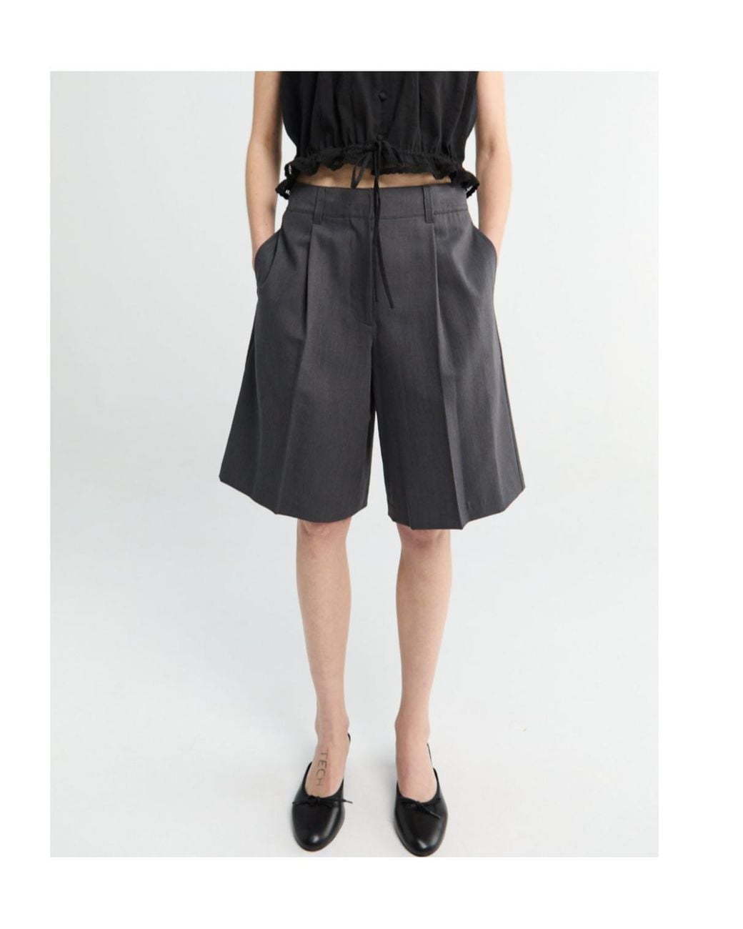 DUNST Black Belt Loop Shorts