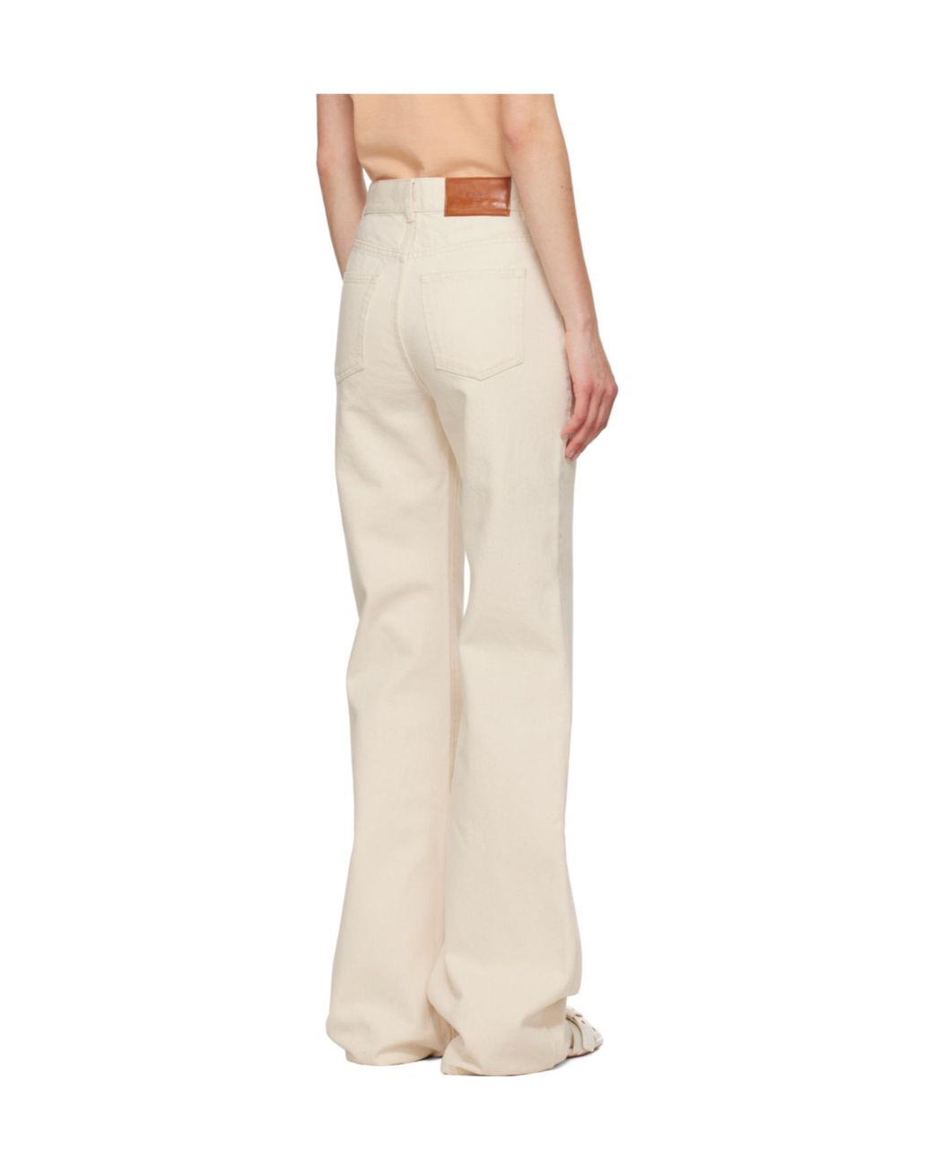 Chloé White Chloé High-Waisted Flared Jeans
