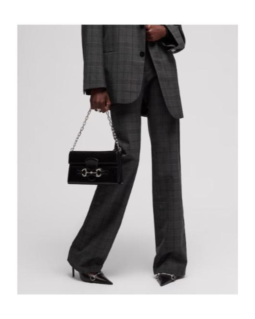 Gucci Gray Checked Fine Wool Pants
