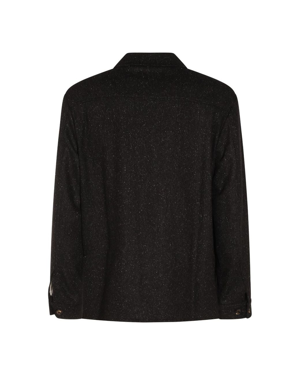 Eleventy Black Speckled Overshirt Jacket for men