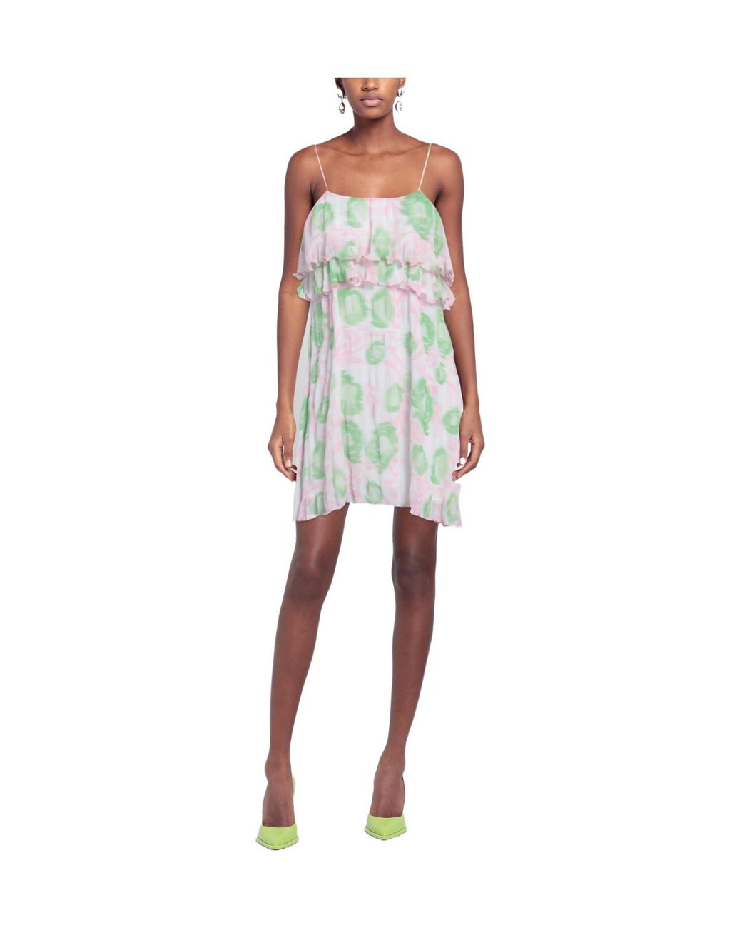 Ganni White Colorful Sleeveless Dress