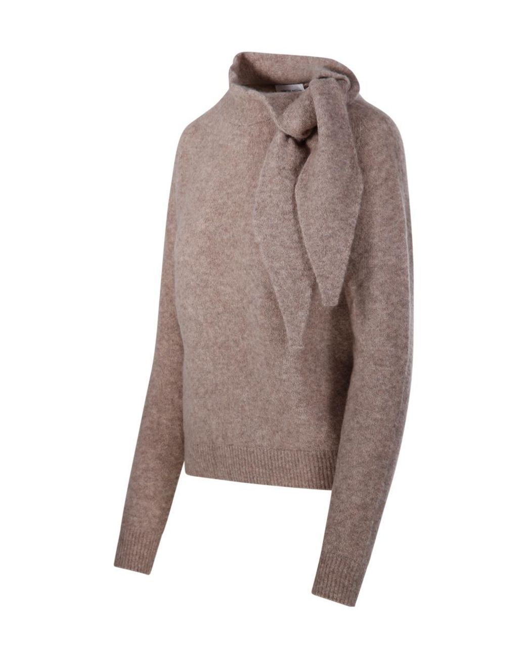 Roberto Collina Gray Tie-Neck Knitted Sweater