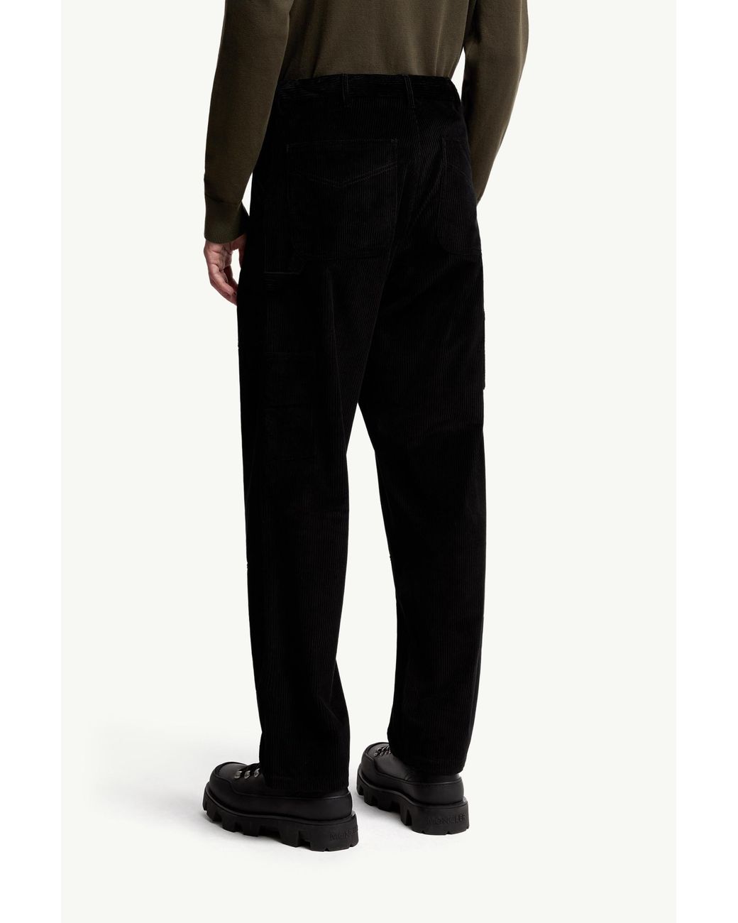 Moncler Black Corduroy Jogging Trousers for men