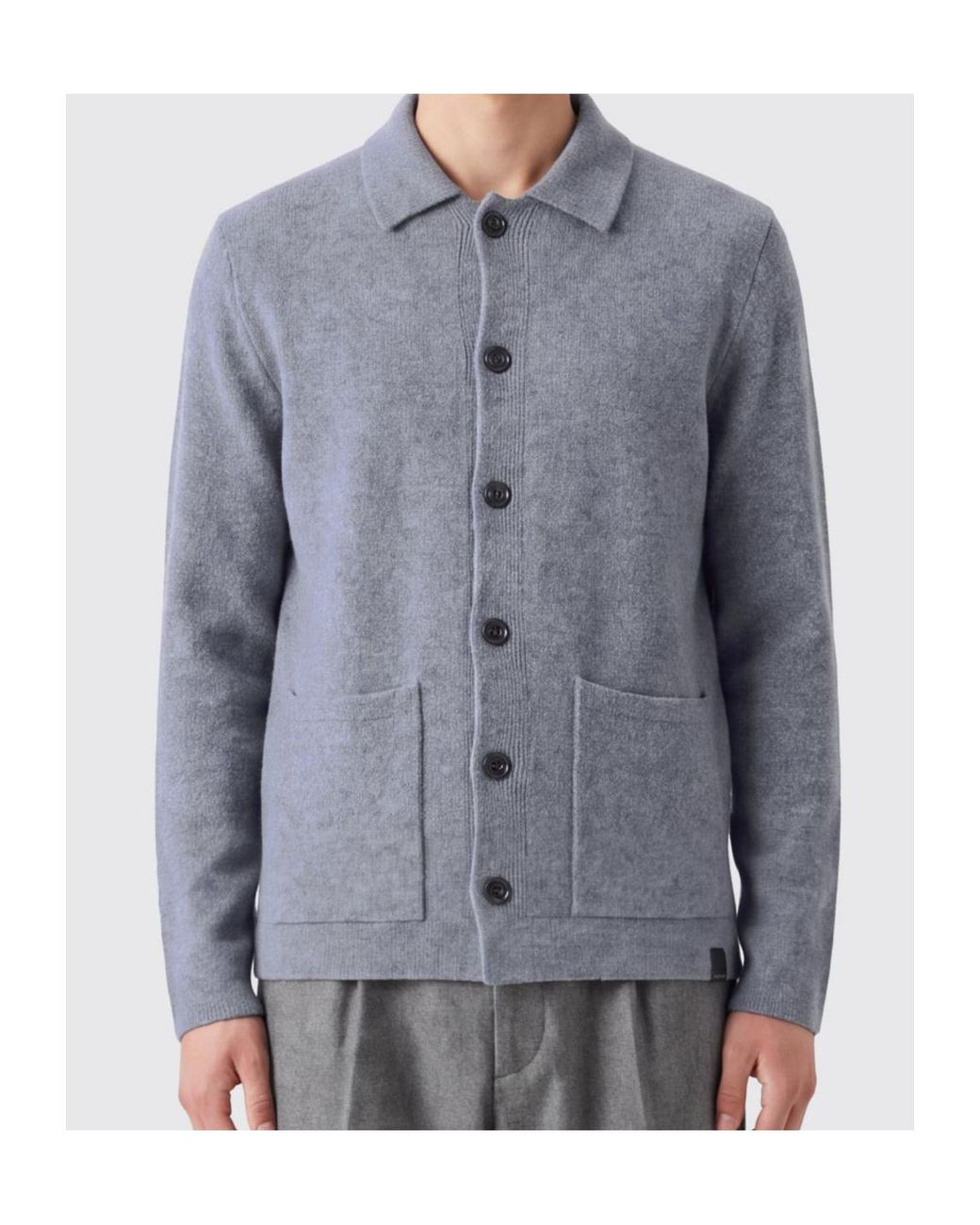 Zanone Blue Long Sleeved Cardigan for men