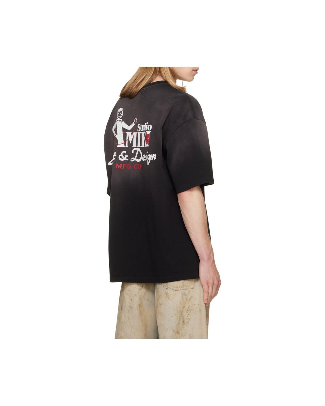 Amiri Black Studio Oversized Logo T-Shirt for men