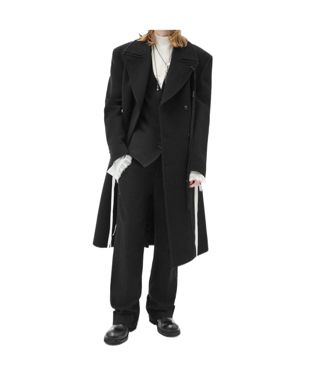 Ann Demeulemeester Black Jake Double-Breasted Coat for men