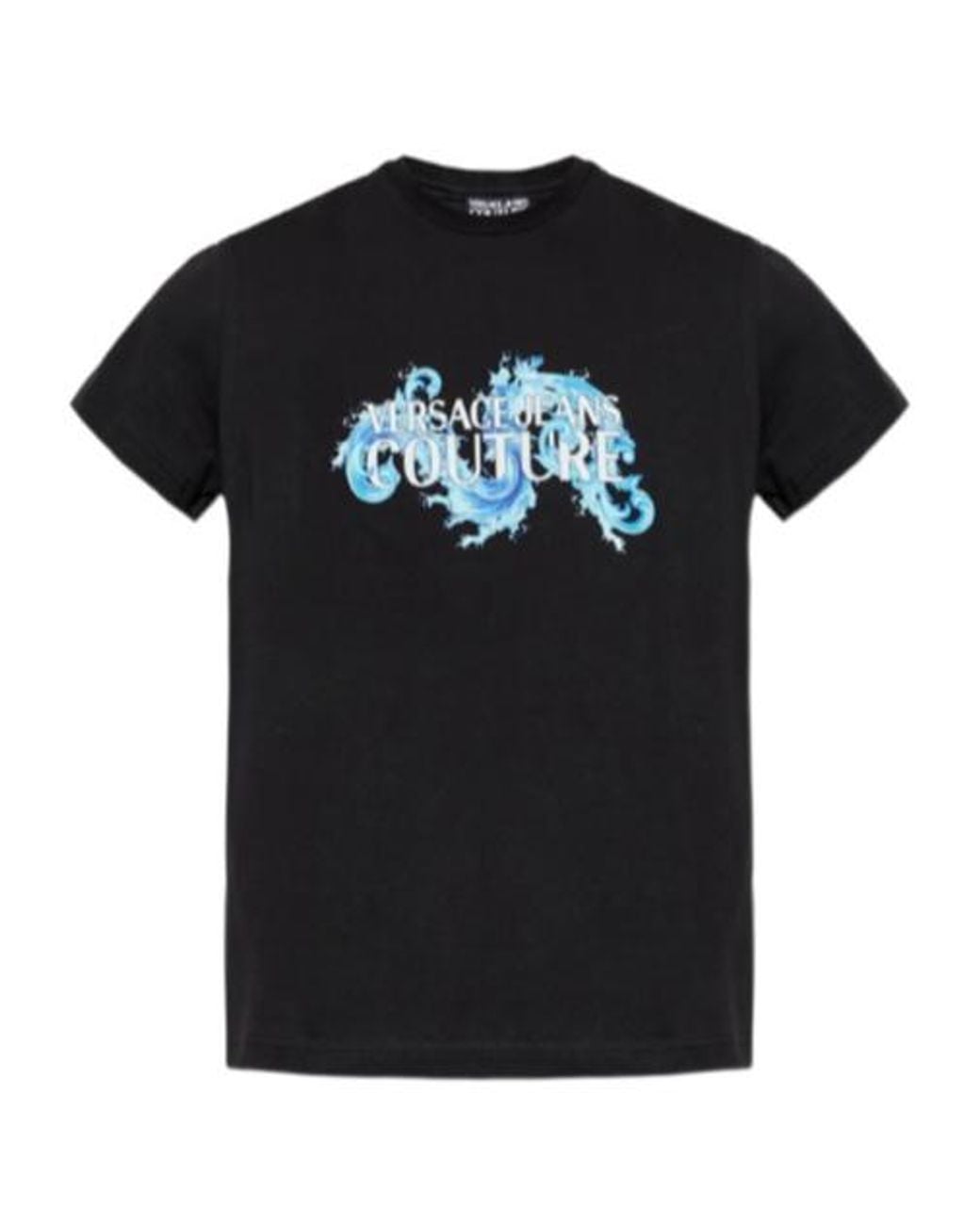 Versace Jeans Black Couture Logo Printed Crewneck T-Shirt for men