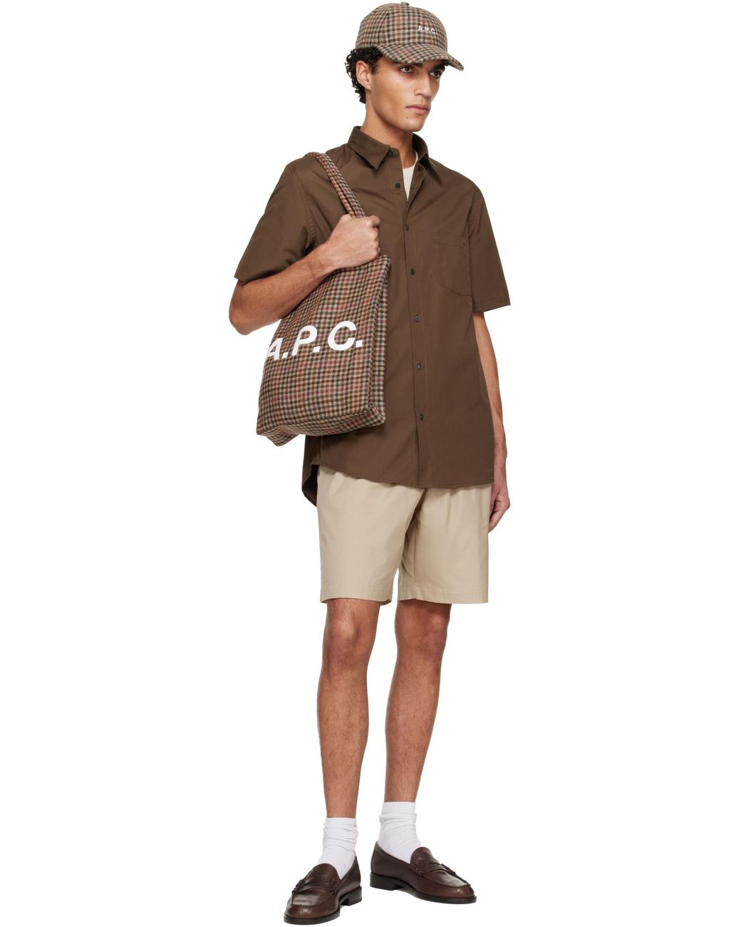 A.P.C. Natural Pleated Elastic-Waist Shorts for men