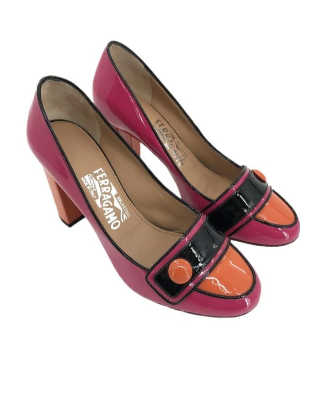 Ferragamo Pink Logo High Heels