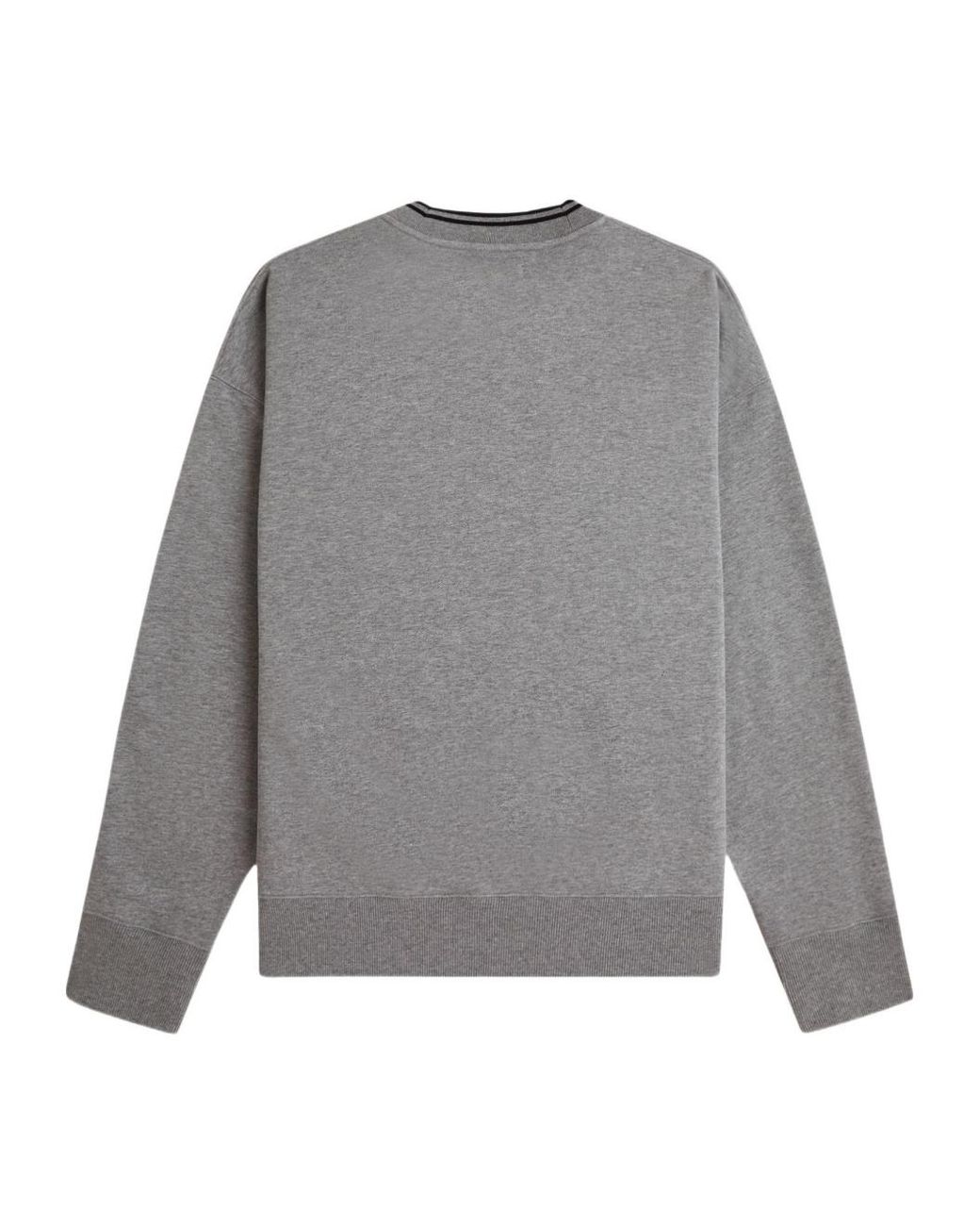 Fred Perry Gray Oversized Tipped Sweatshirt for men