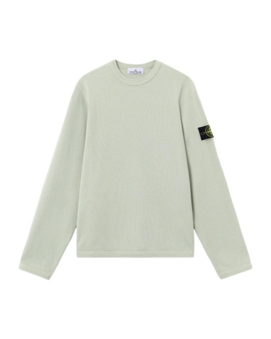 Stone Island Green Logo Patch Crewneck Sweatshirt for men