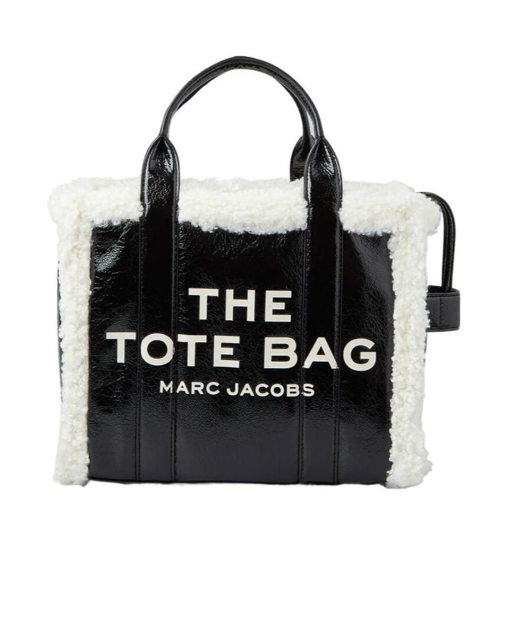 Marc Jacobs Black Medium The Crinkle Shearling Tote Bag