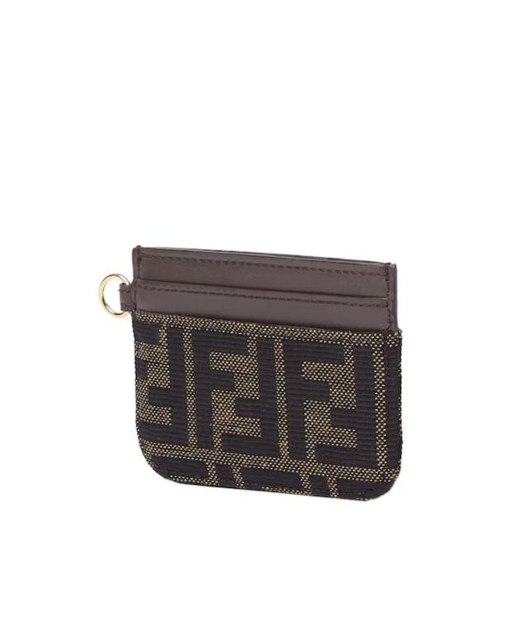 Fendi Gray Ff Jacquard Card Case