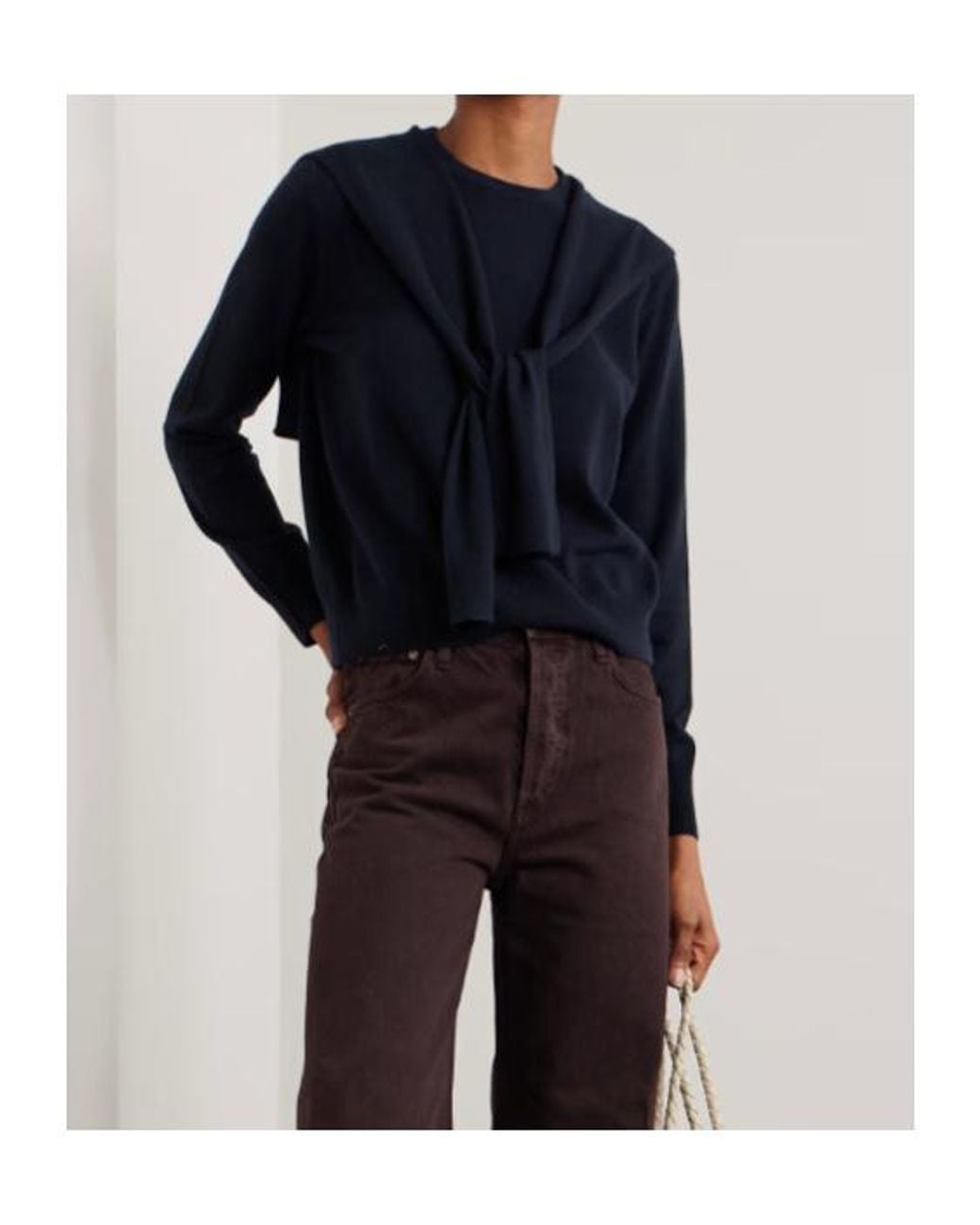 arch4 Blue Eldergrove Tie-Detailed Organic Cashmere Sweater