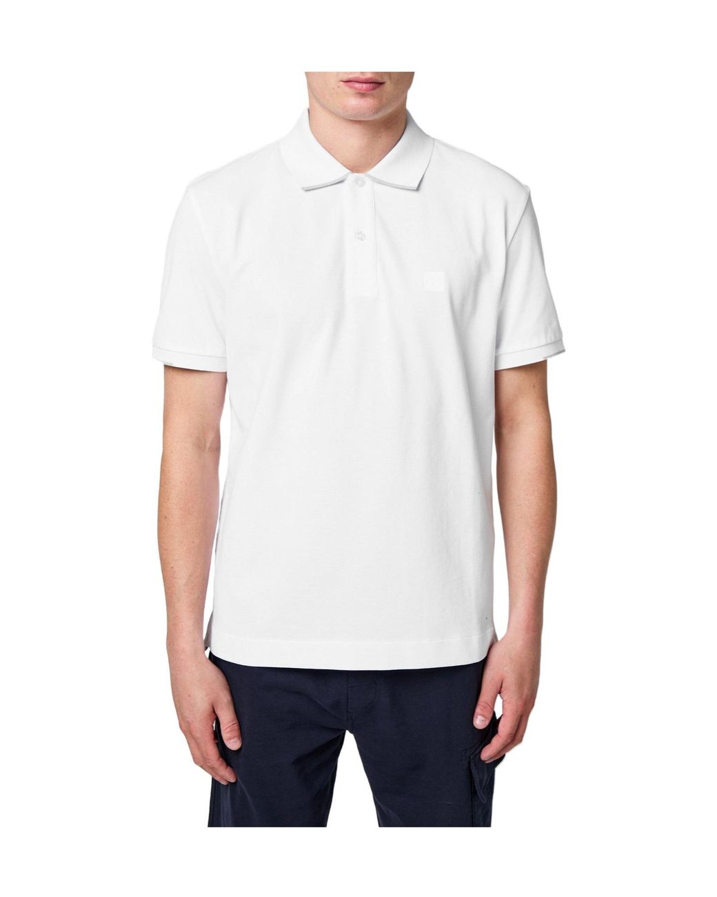 C P Company White Short Sleeve Polo Shirt for men