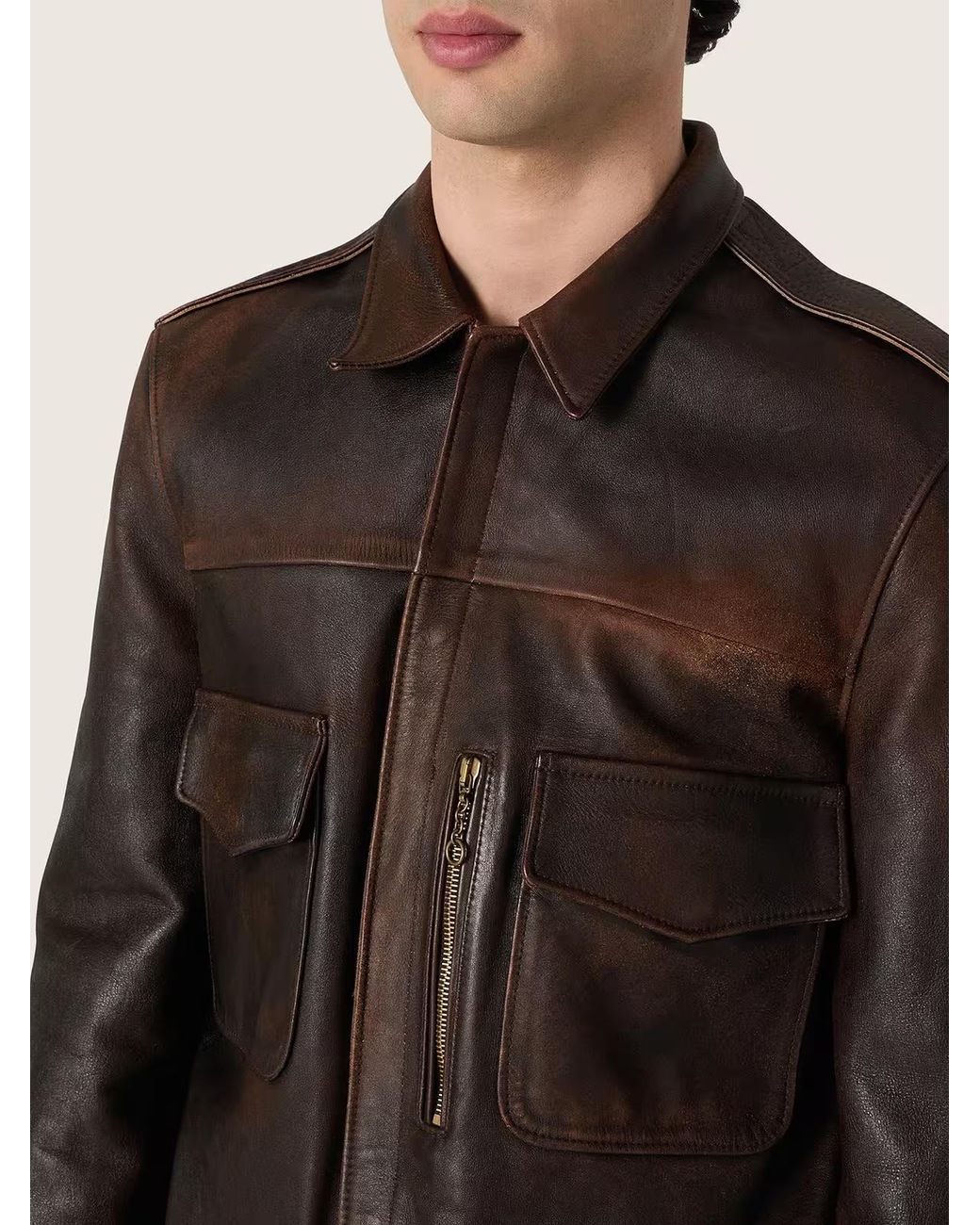 Golden Goose Deluxe Brand Black Leather Bomber Jacket for men