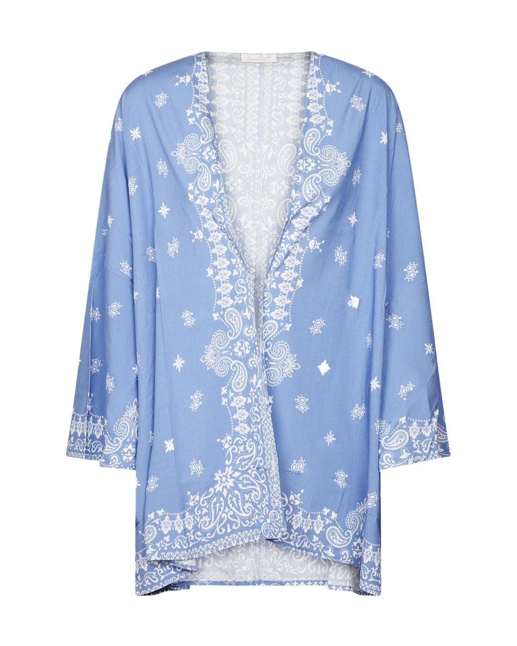 Mc2 Saint Barth Blue Milos Printed Open-Front Jacket