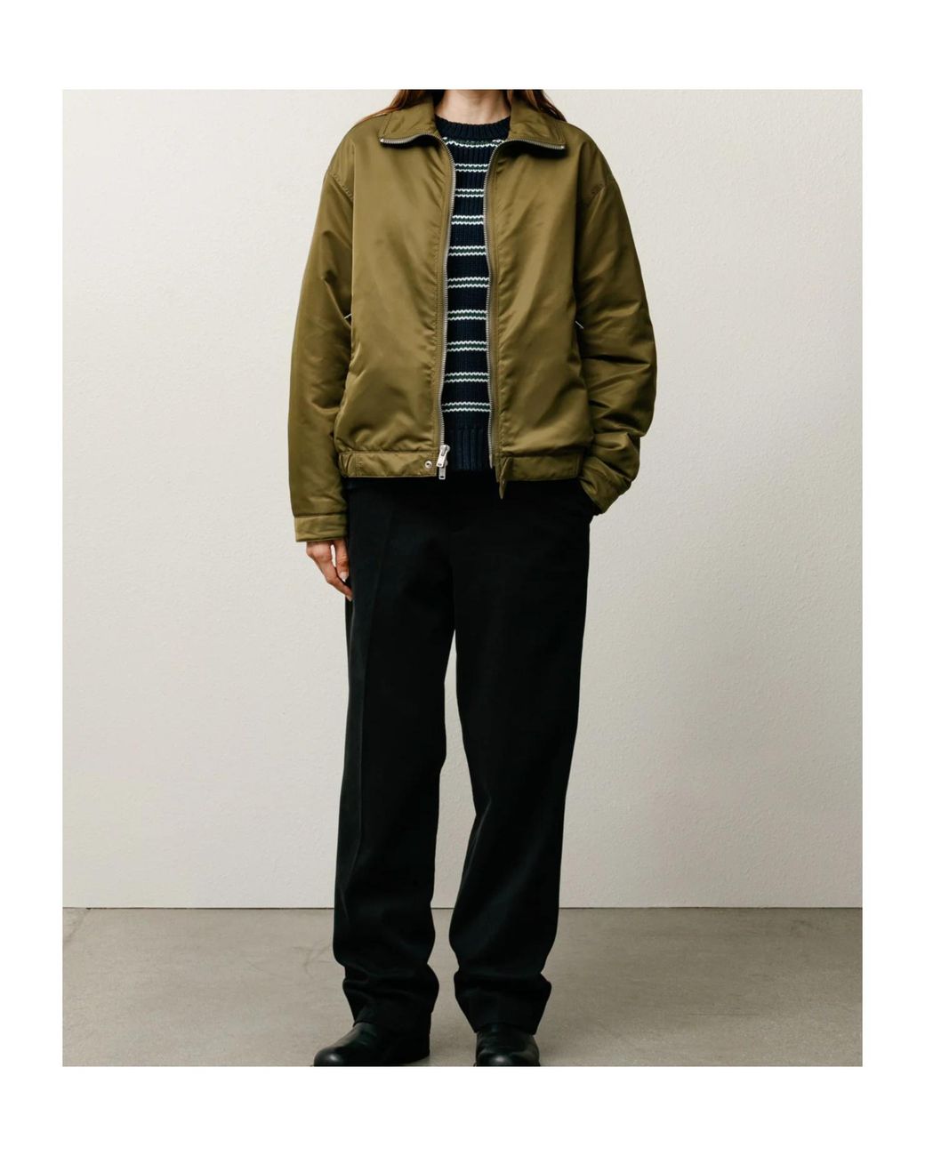 Stussy Green Zip-Up Bomber Jacket for men