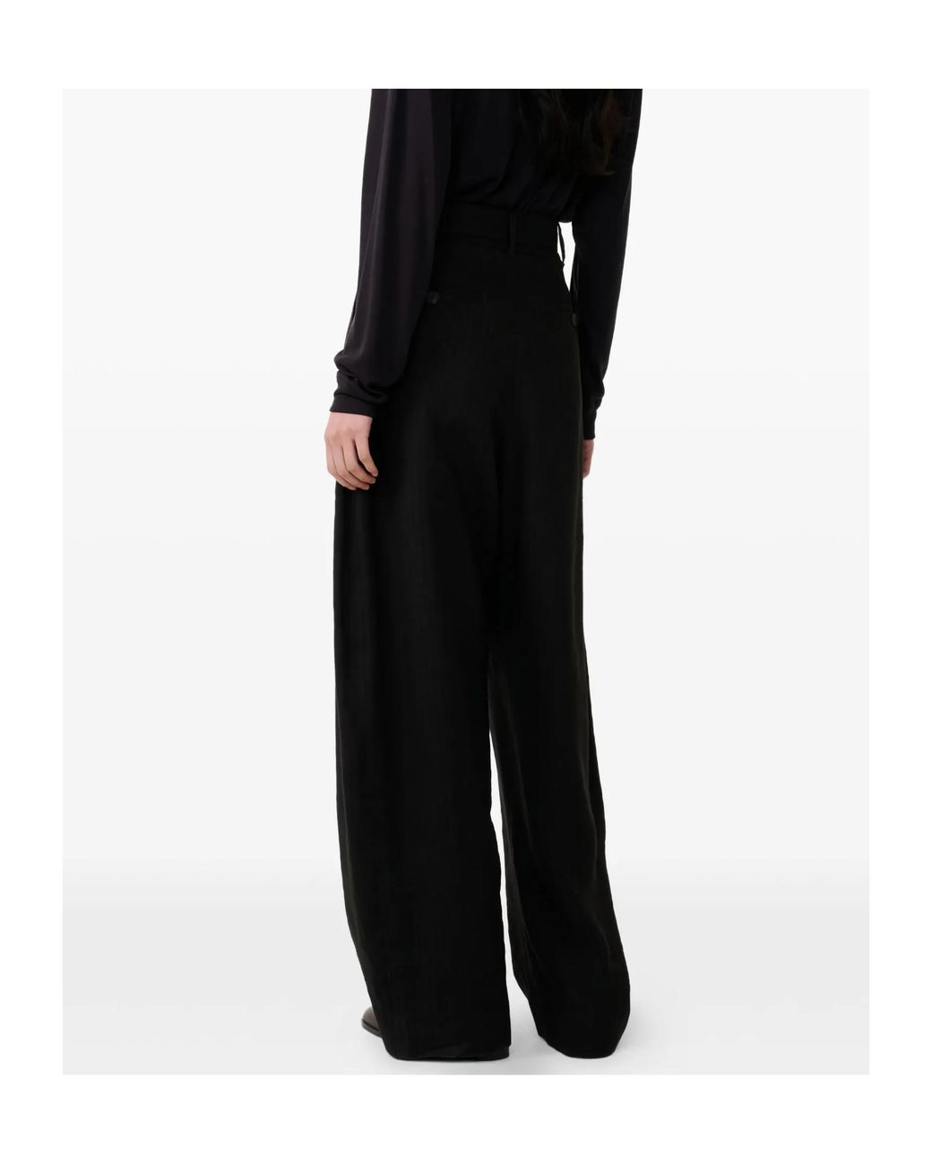 Studio Nicholson Black Chatto Belted Wide-Leg Pants