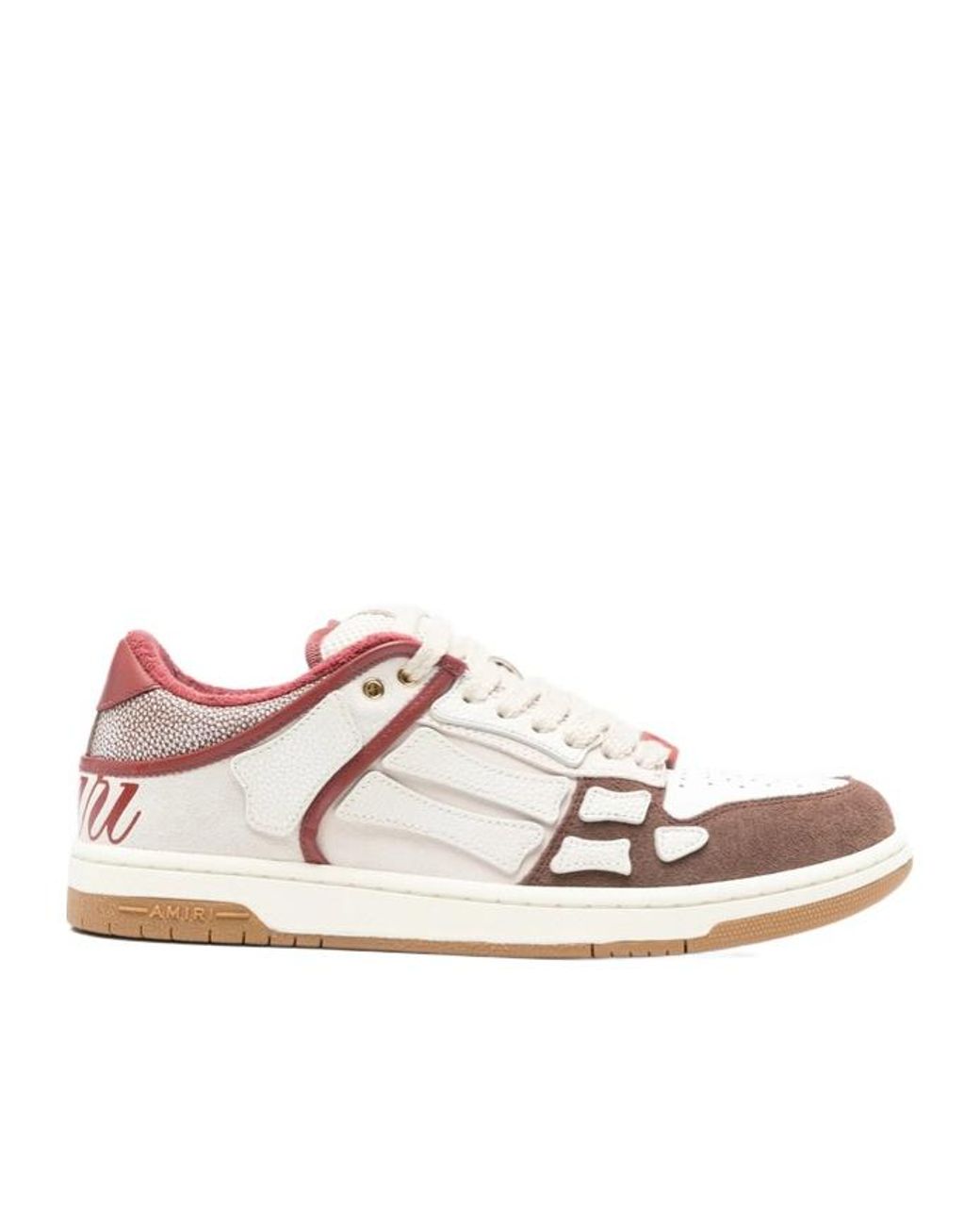 Amiri Pink Round-Toe Lace-Up Sneakers for men
