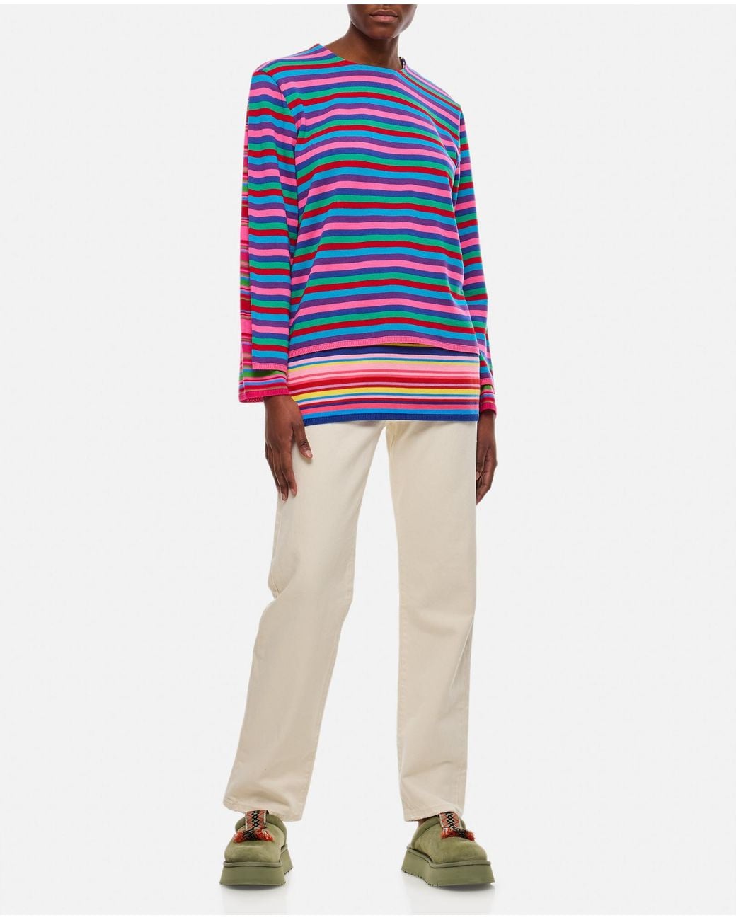 Comme des Garçons Blue Multicolor Layered Sweater