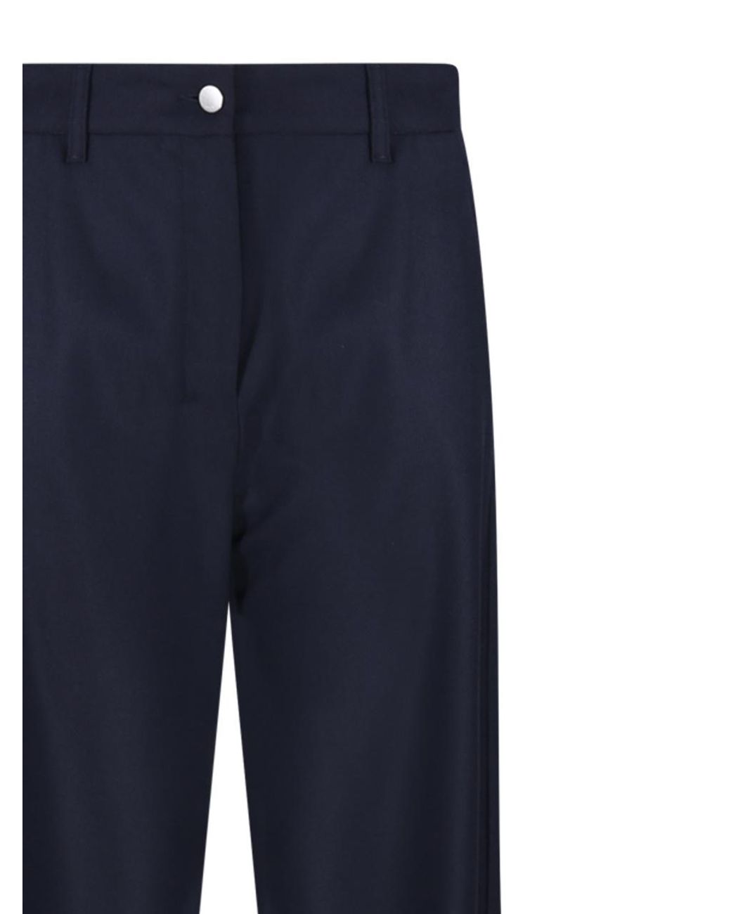 Max Mara Blue 'S Button Detailed Straight Leg Trousers