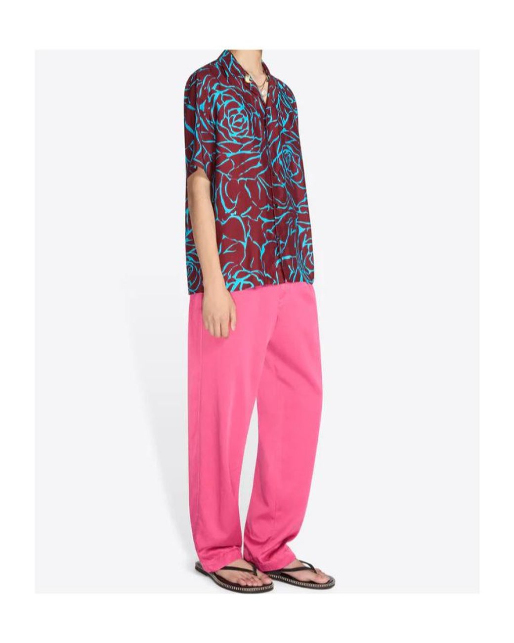 Dries Van Noten Red Abstract Pattern Shirt for men