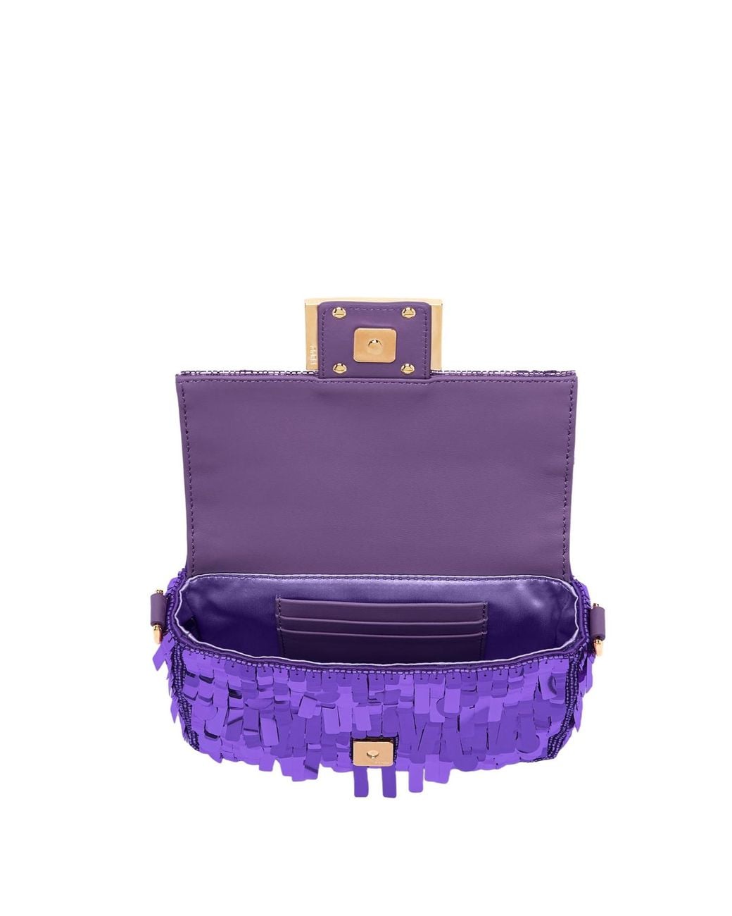 Fendi Purple Bag Embroidered With Sequins