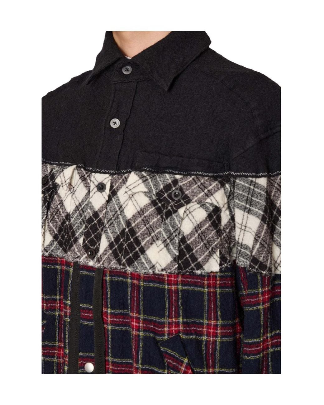 Kolor Multicolor Patchwork Shirt Jacket for men