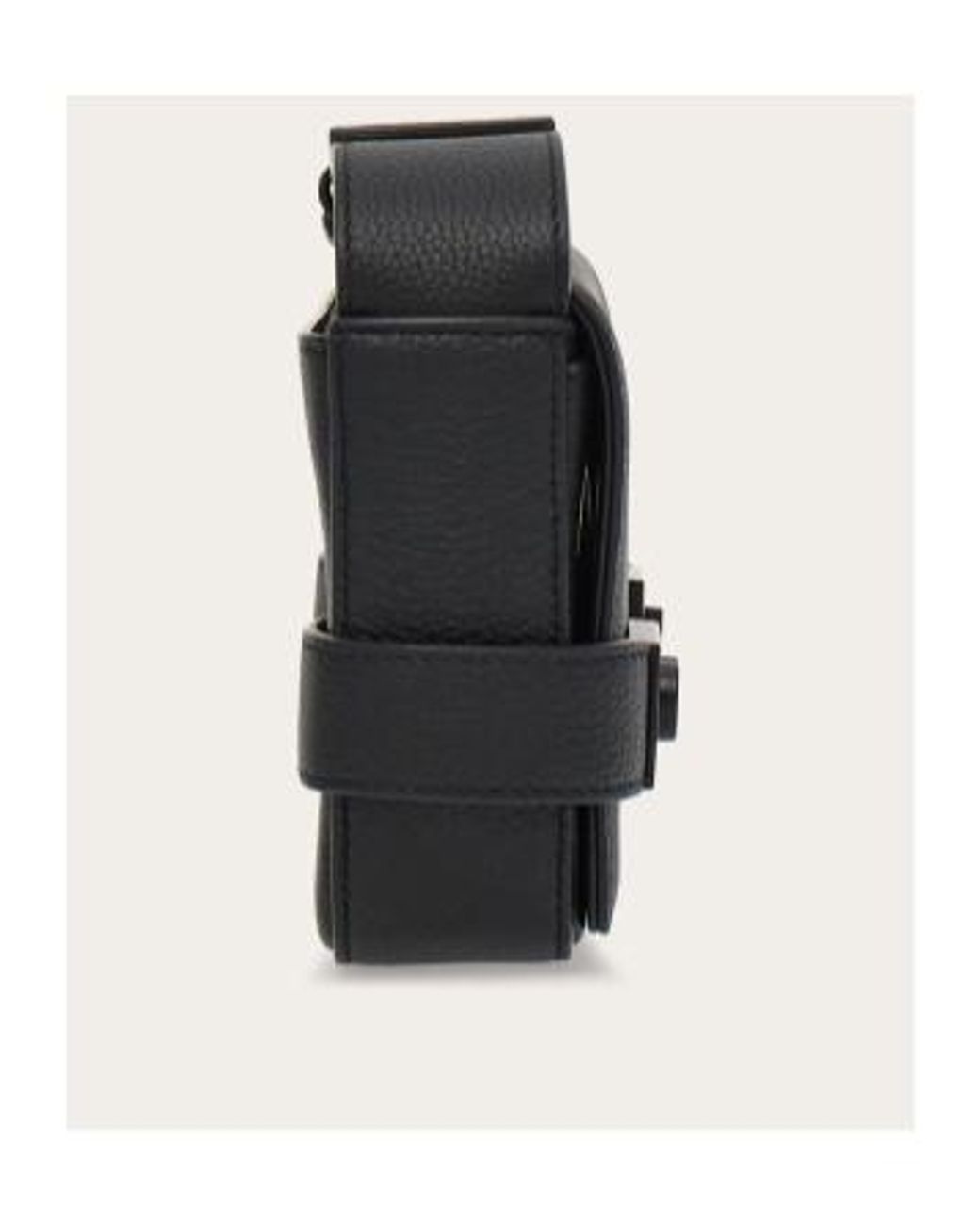 Ferragamo Black Gancini-Buckle Foldover Top Messenger Bag for men