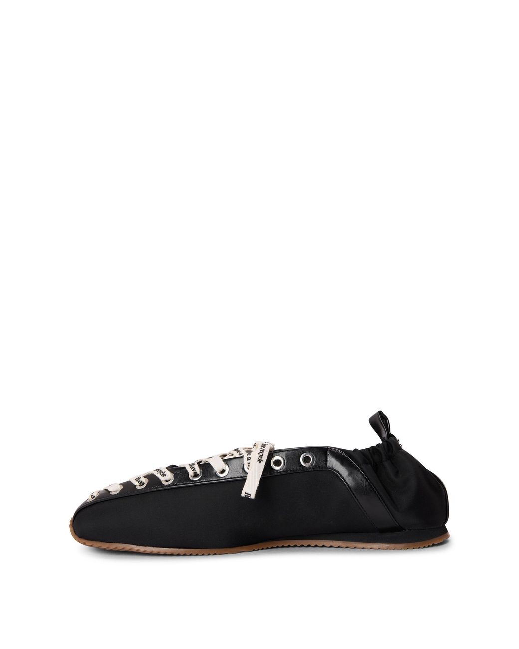 Ganni Black Lace-Up Ballet Shoes