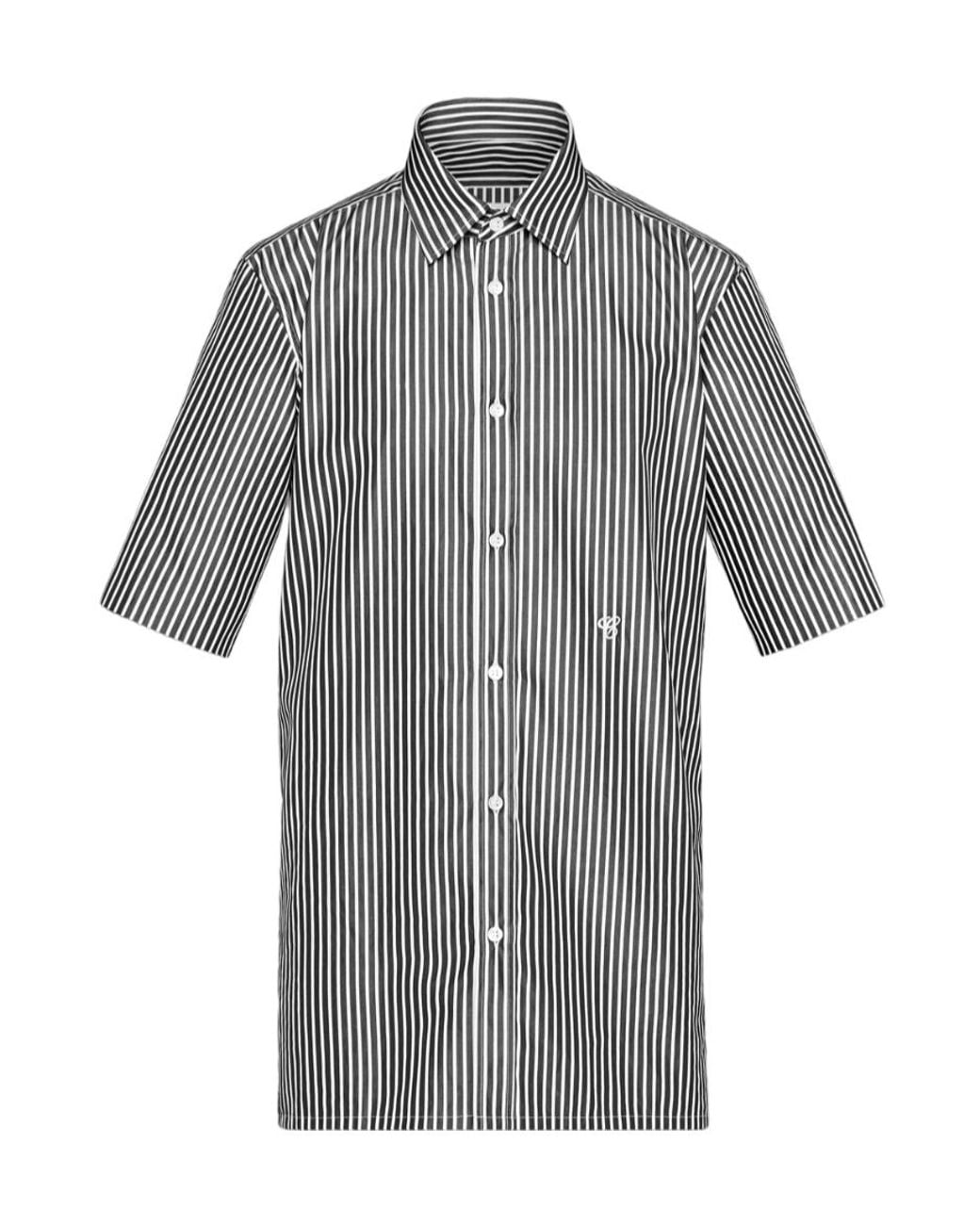 Maison Margiela Gray C-Striped Short-Sleeved Shirt for men