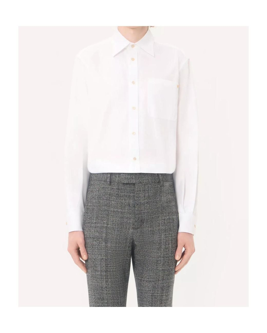 Valentino White Vgold Button-Up Oxford Shirt for men