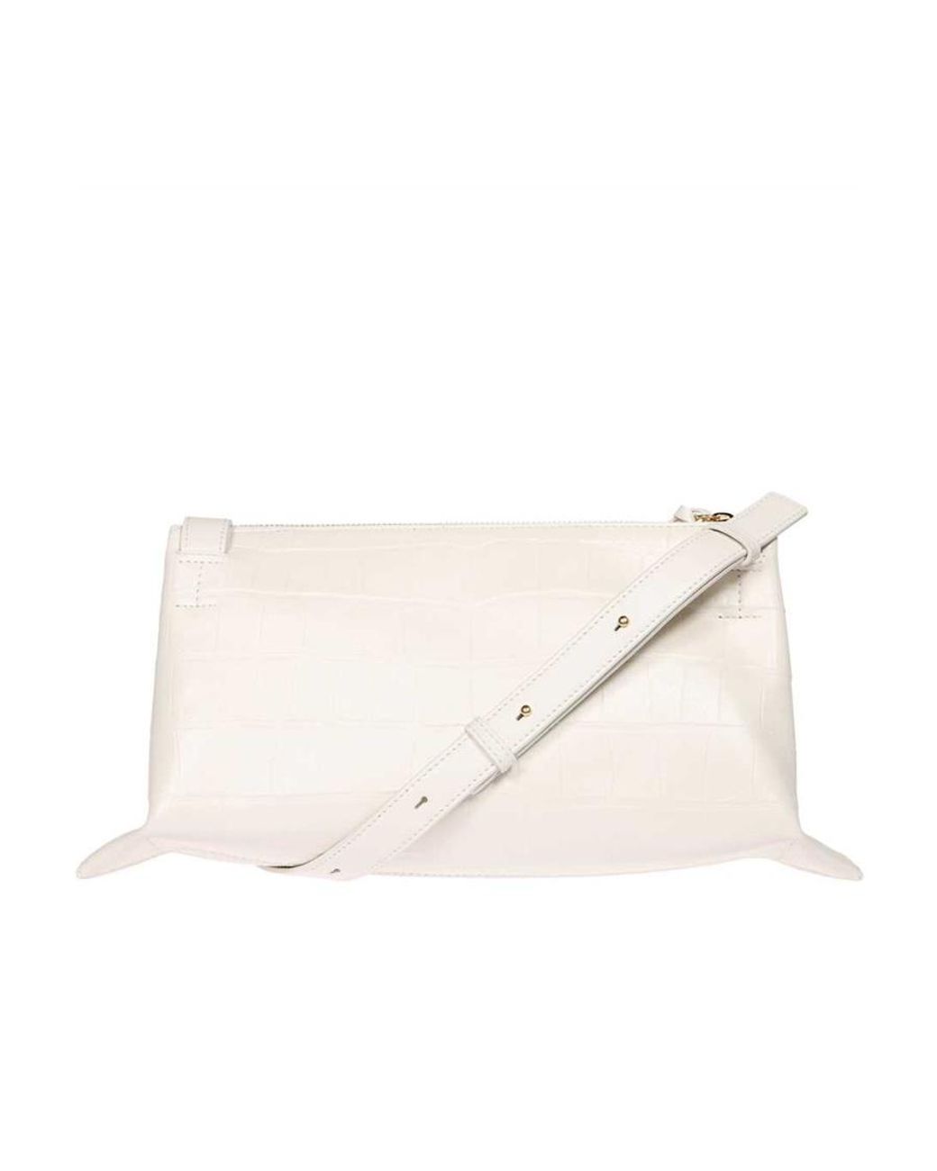 Jil Sander Natural Embossed Logo Printed Crossbody Bag