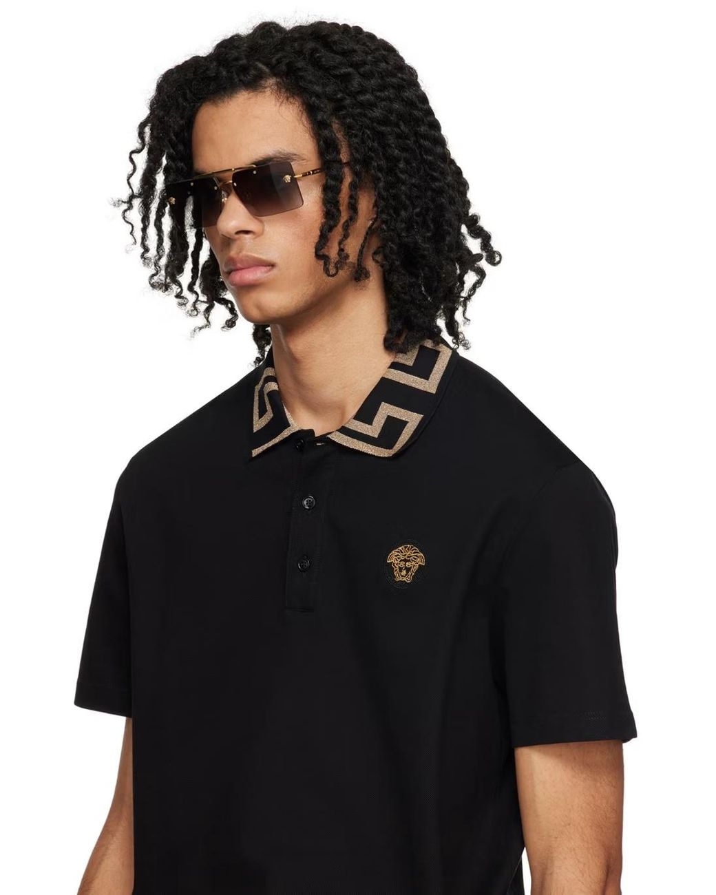 Versace Metallic Logo Details Sunglasses for men