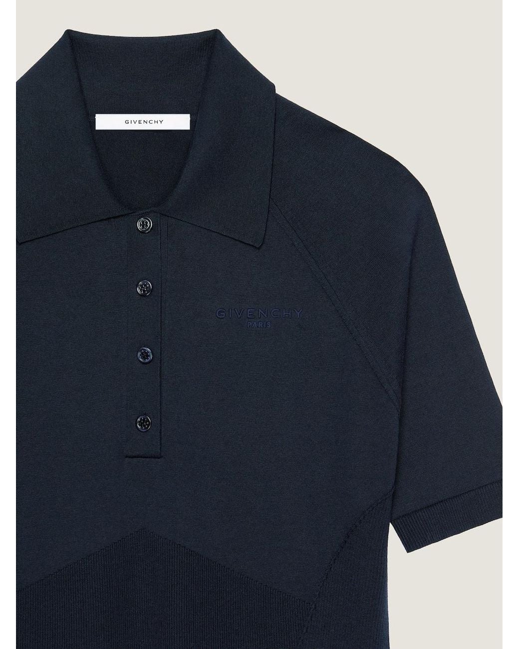 Givenchy Blue Logo Embroidered Polo Dress