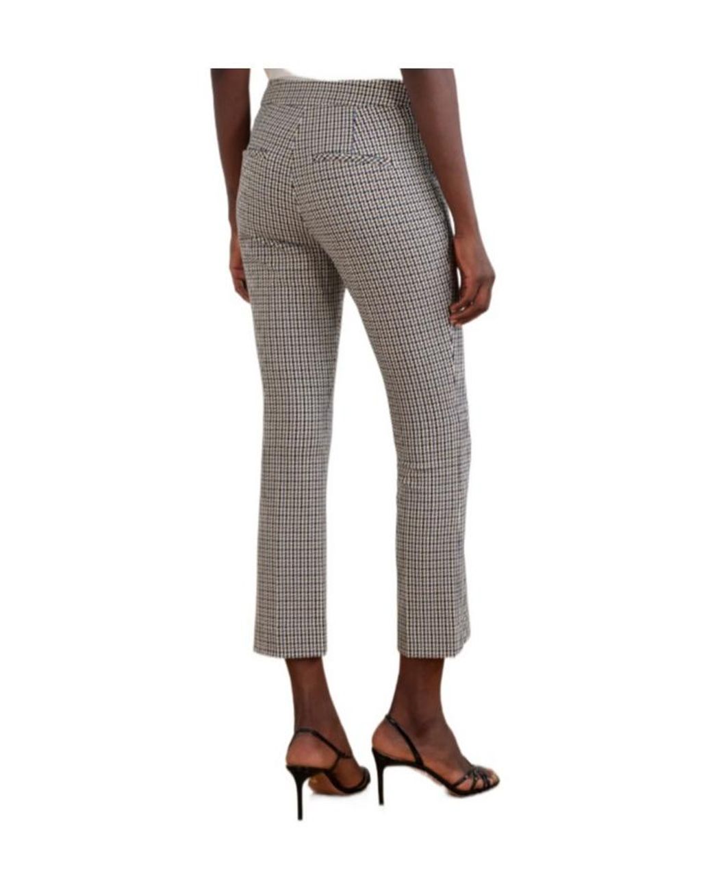 Veronica Beard Gray Slim Houndstooth Pants